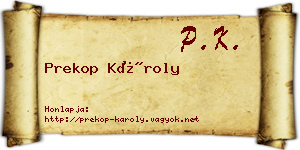 Prekop Károly névjegykártya